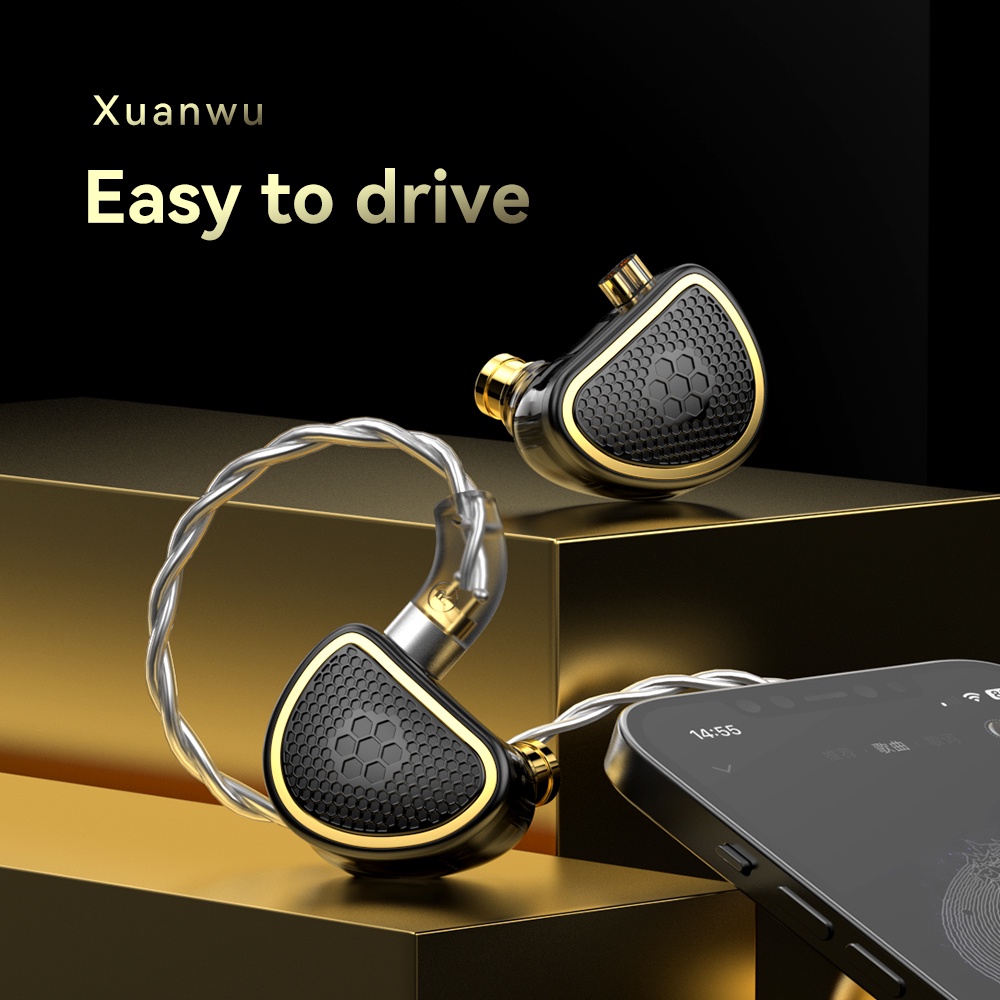 Trn Xuanwu Planar+BA Hybrid HIFI Earphone Ortodinami Driver Menjalankan Olahraga Headphone In-ear DJ Musik Headset Earbuds