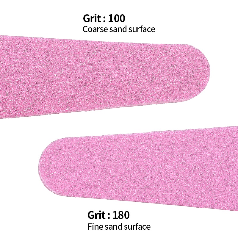 10pcs Set Kikir Kuku Gerinda Dua Sisi100/180Pasukan Amplas Buffer Profesional Manicure Tools