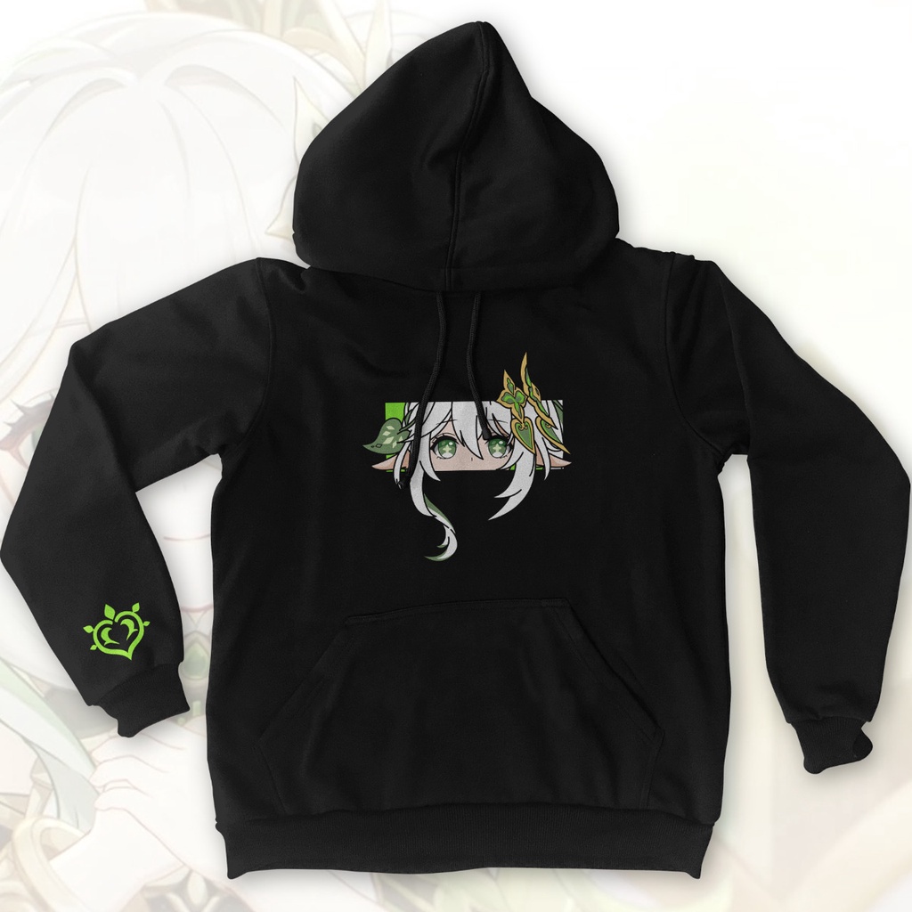 Hoodie Embroidery Nahida Black Genshin Impact Anime Gaming Gamer Premium Unisex