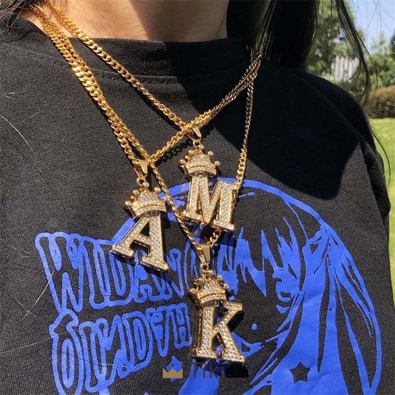 COD Kalung Inisial-kalung huruf silver/ kalung initial necklace Kalung Titanium Wanita 26 Huruf Bent