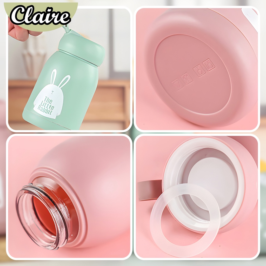 Rabbit Glass sprout cup - Botol minum kelinci- Termos karakter kelinci - Souvenir botol minum