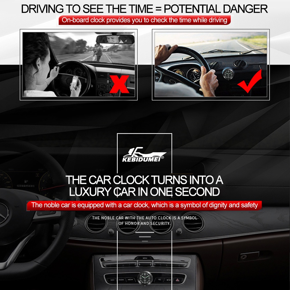 ✅ BISA COD Jam Mobil Jam Digital Mini Internal Mobil Bercahaya Jam Digital Quartz Hiasan Dashboard Aksesori Mobil Ornamen Otomatis Mekanis