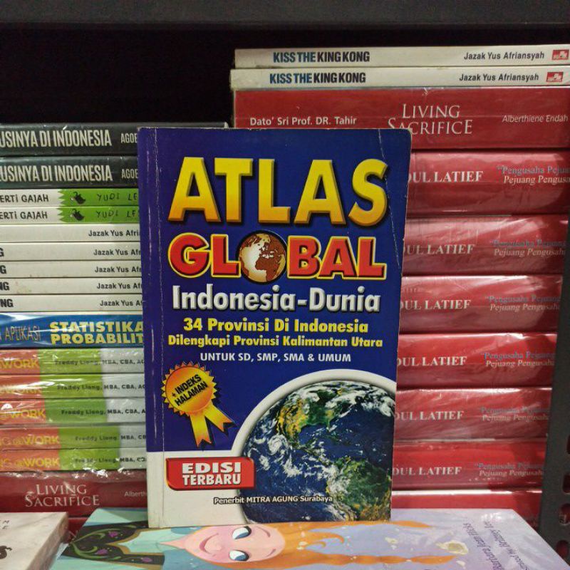 BUKU ORIGINAL ATLAS GLOBAL - INDONESIA-DUNIA MITRA AGUNG SURABAYA BEKAS