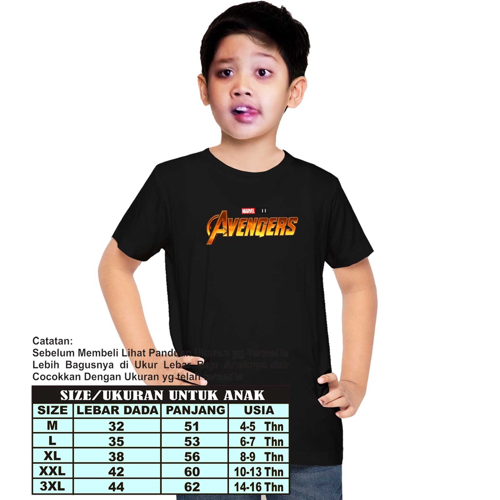 Baju Kaos Anak Laki-Laki Avangers