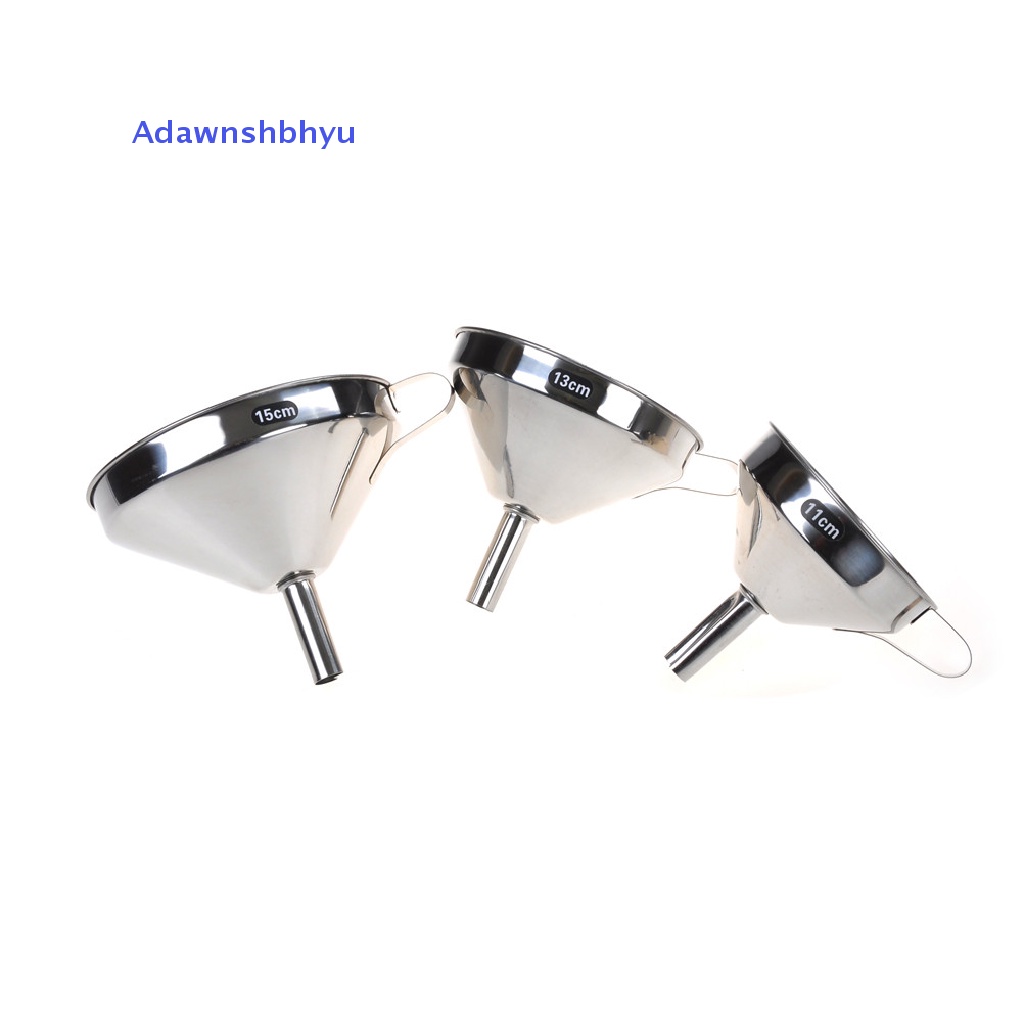 Adhyu15 /13 /11cm Corong Cairan Mulut Lebar Stainless Steel Bisa Dilepas Saringan Filter ID