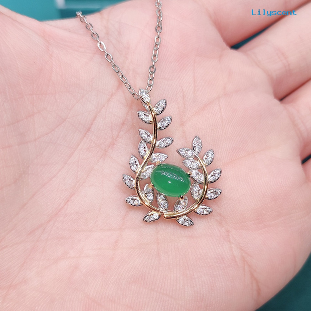 [LS] Wanita Anting Menjuntai Olive Leaf Rhinestones Perhiasan Warna Cerah Bentuk Sayap Stud Earrings Cincin Liontin Untuk Pernikahan