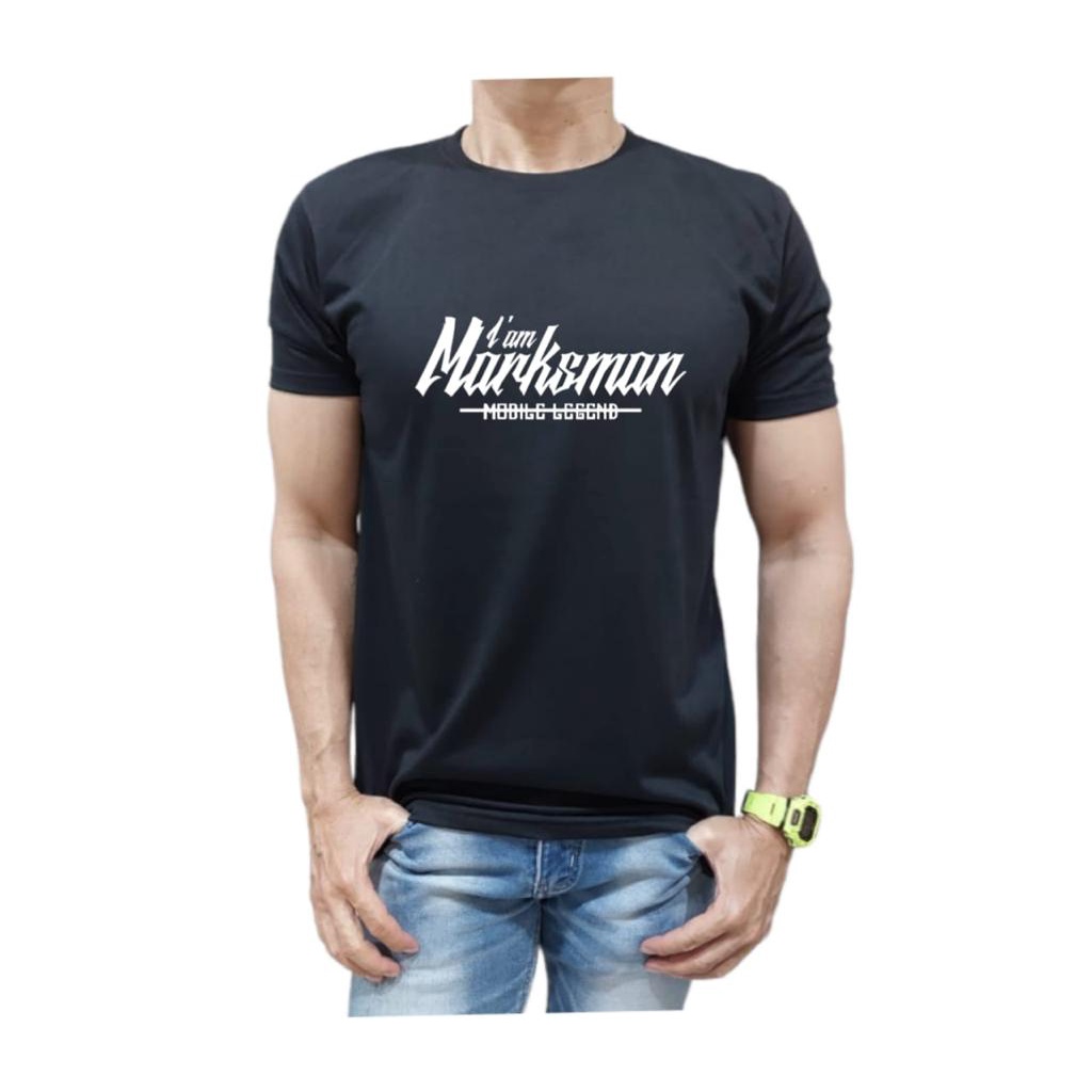 KAOS MODEL I AM MARKSMAN MOBILE LEGEND BAHAN KATUN NYAMAN DI PAKAI KUALITAS PREMIUM