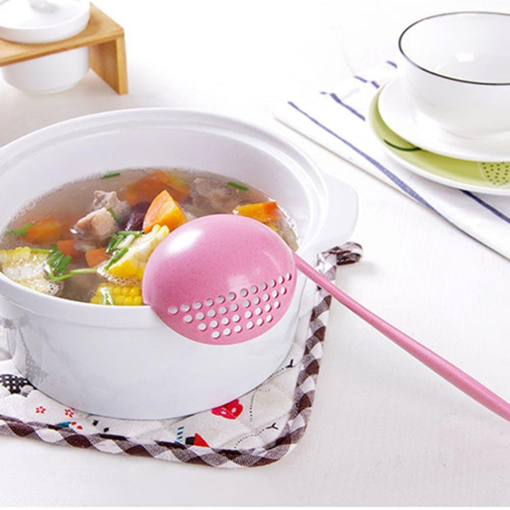 Top 3Pcs Peralatan Makan Plastik Silikon Colander Home Strainer Gagang Panjang