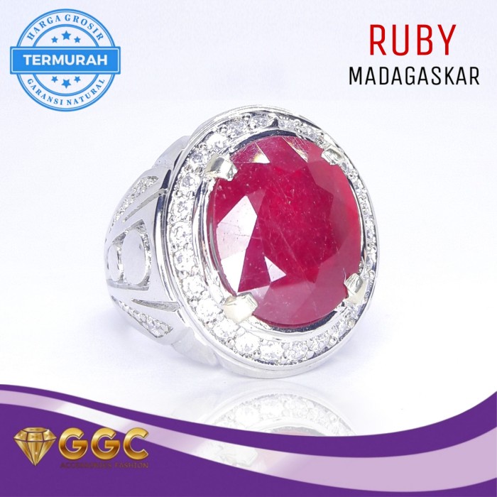 Cincin Batu Natural Ruby Madagaskar Garansi Asli