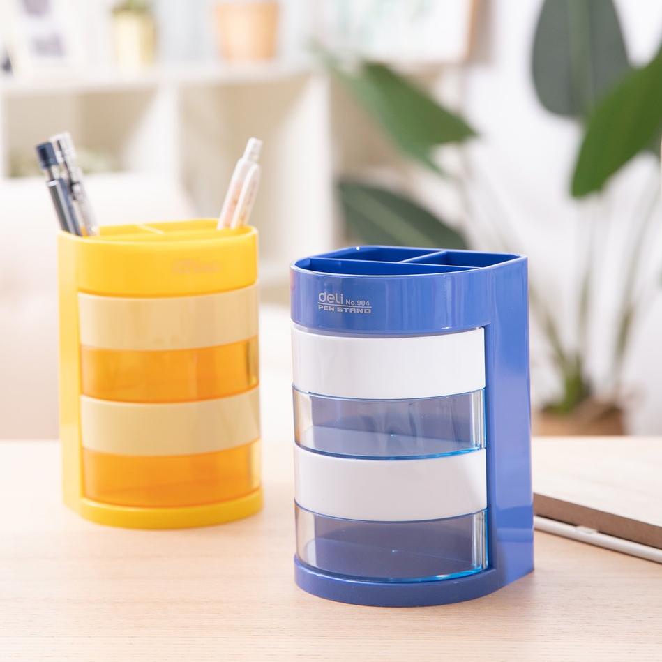 

(B8)T♫♪) Deli Tempat Ballpen Desk Organizer 4 laci yang dapat di putar Bahan berkualitas tahan lama E904