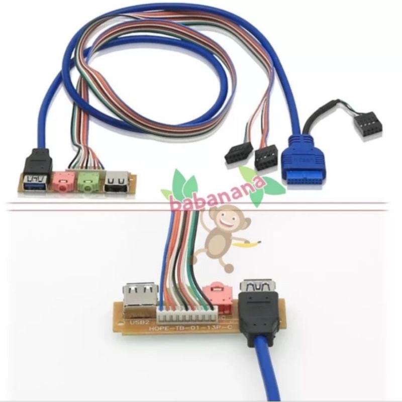 USB 3 0 Front panel 20 + 9 pin with audio casing adapter case cable