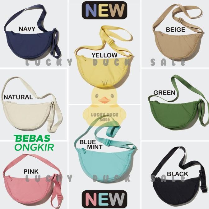 UNIQLO Women Round Mini Shoulder Bag Grey Original Murah Tas Wanita