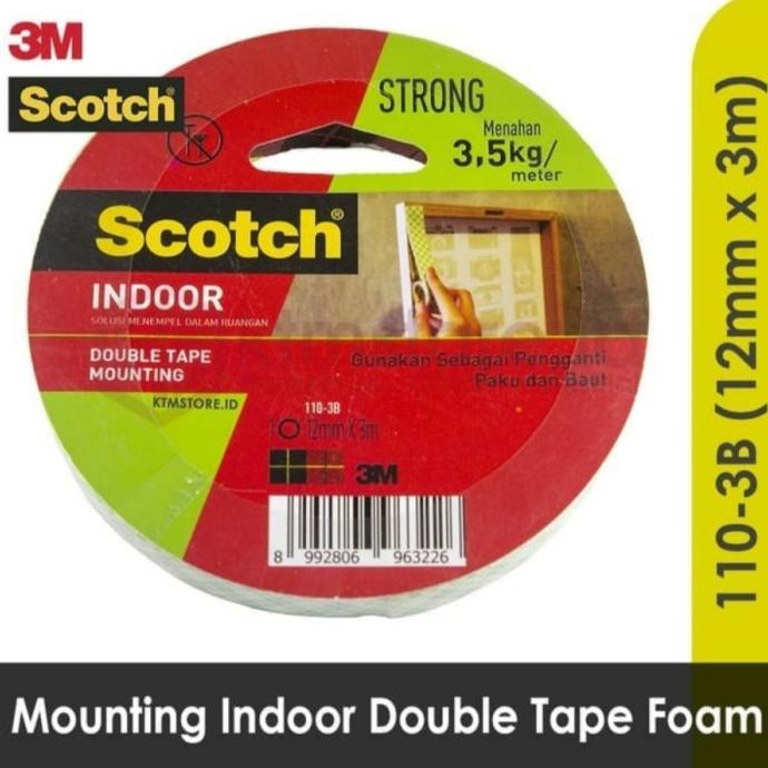 

3M Scotch Double Tape Mounting Indoor 3.5kg 12 mm x 3 M