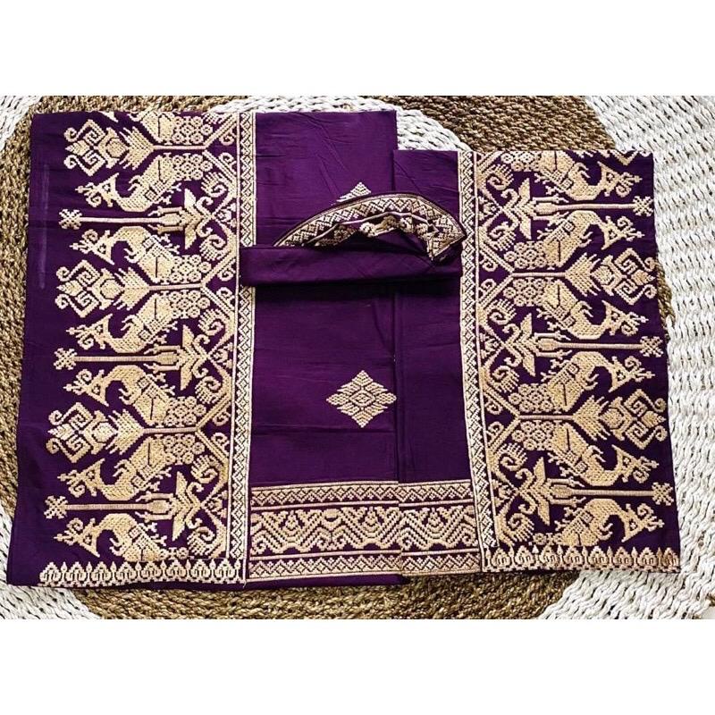 set kamen couple bordir songket kaswari/ Set Setelan couple kamen saput udeng songket bordir / set k