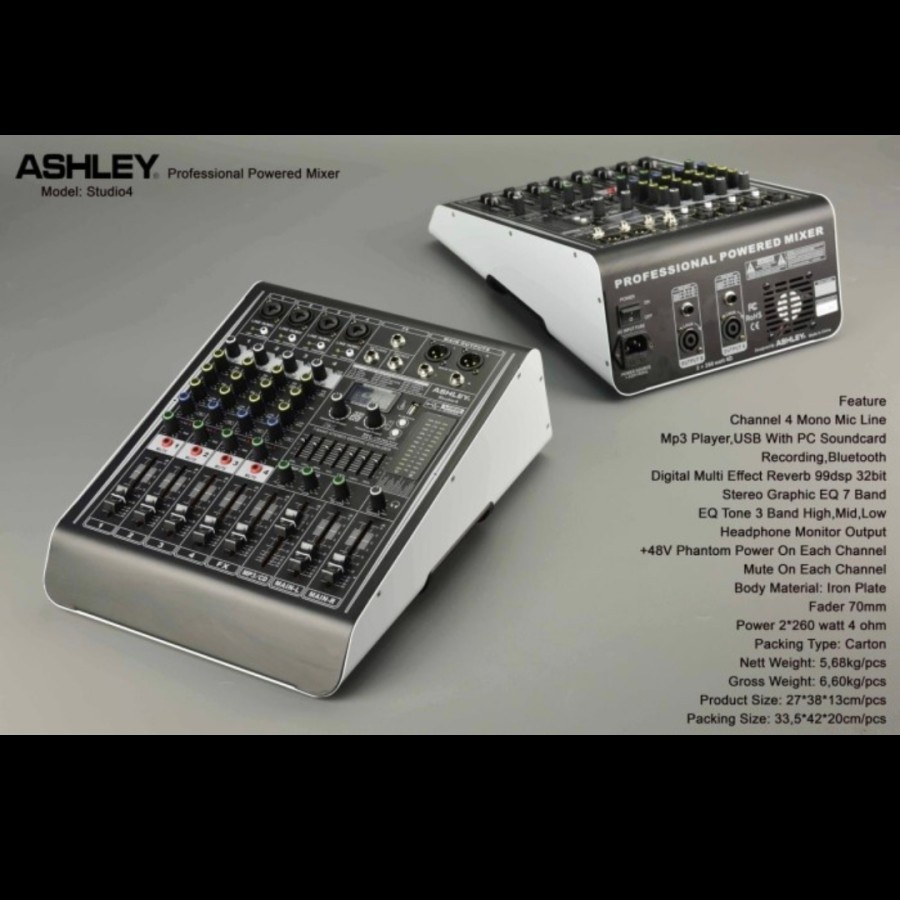 power mixer ashley studio4 studio 4 4 channel original Digital Multi Effect Reverb 99dsp