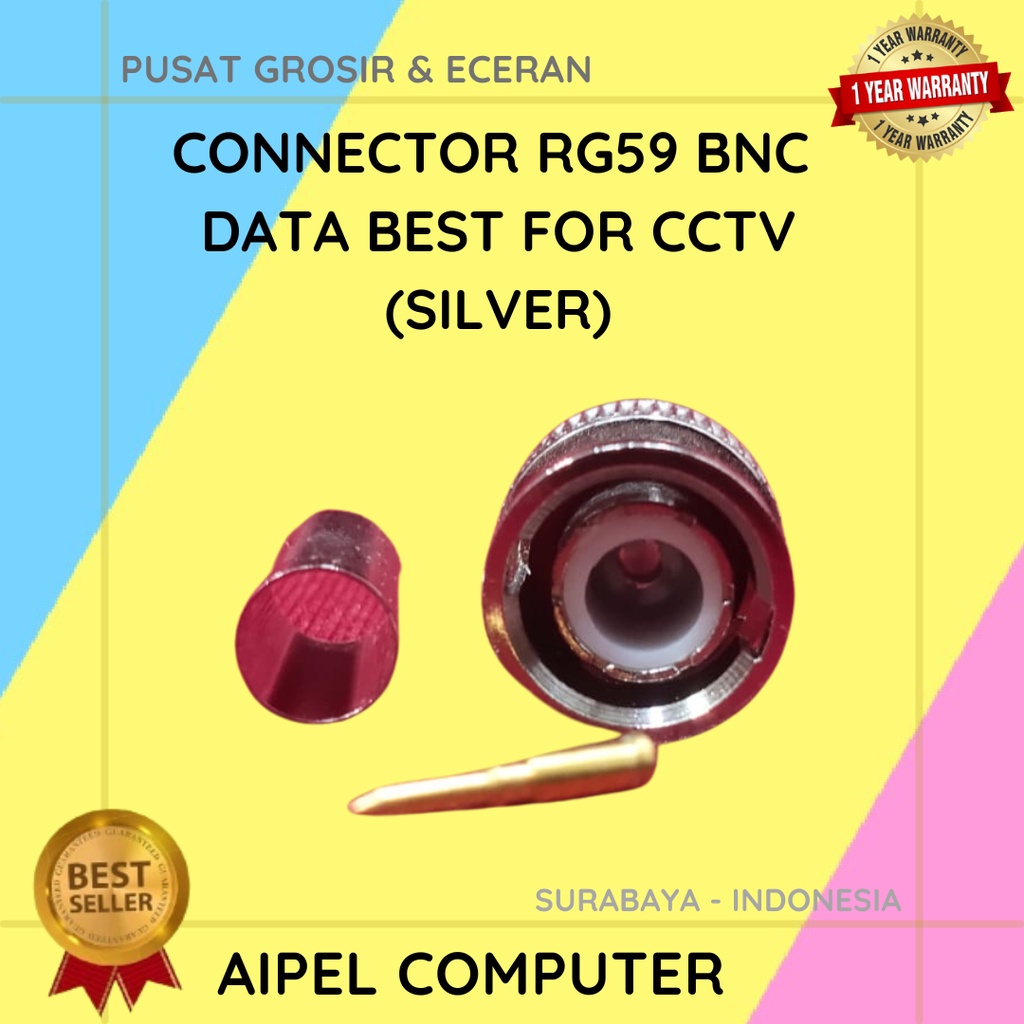 BNC | CONNECTOR RG59 BNC DATA BEST FOR CCTV (SILVER)