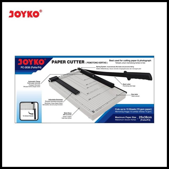 

Promo Paper Cutter / Pemotong Kertas Joyko Pc-2638 / F4