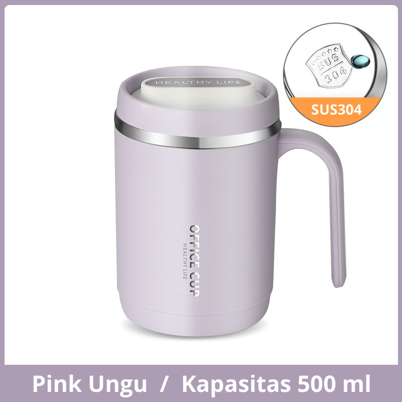 

Ukf5Pc6F4H (Kuliner.Kita) Gelas Mug Office Cup Fashion Cup 500 Ml Handle Grip 914-1 Stainless Steel