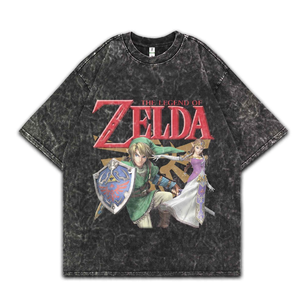 Kaos Anime The Legend Of Zelda Vintage Style Oversize Tee T-shirt