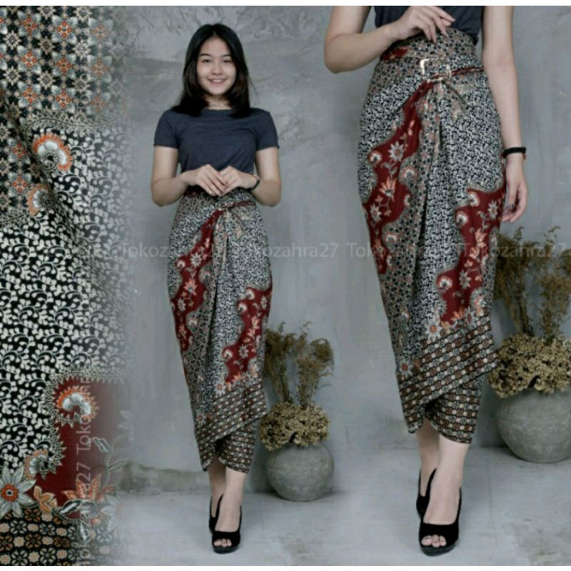 Bayar Ditempat - Rok Lilit Batik Motif Terbaru/ Rok Serut / Rok Kebaya / Bawahan Kebaya Modern &amp; Tradisional / Rok Wisuda / Rok Batik Murah / Batik Couple / Rok Rempel / Rok Plisket / Rok Lilit Instan/ Rok Sarung / Rok Floral HN Mode