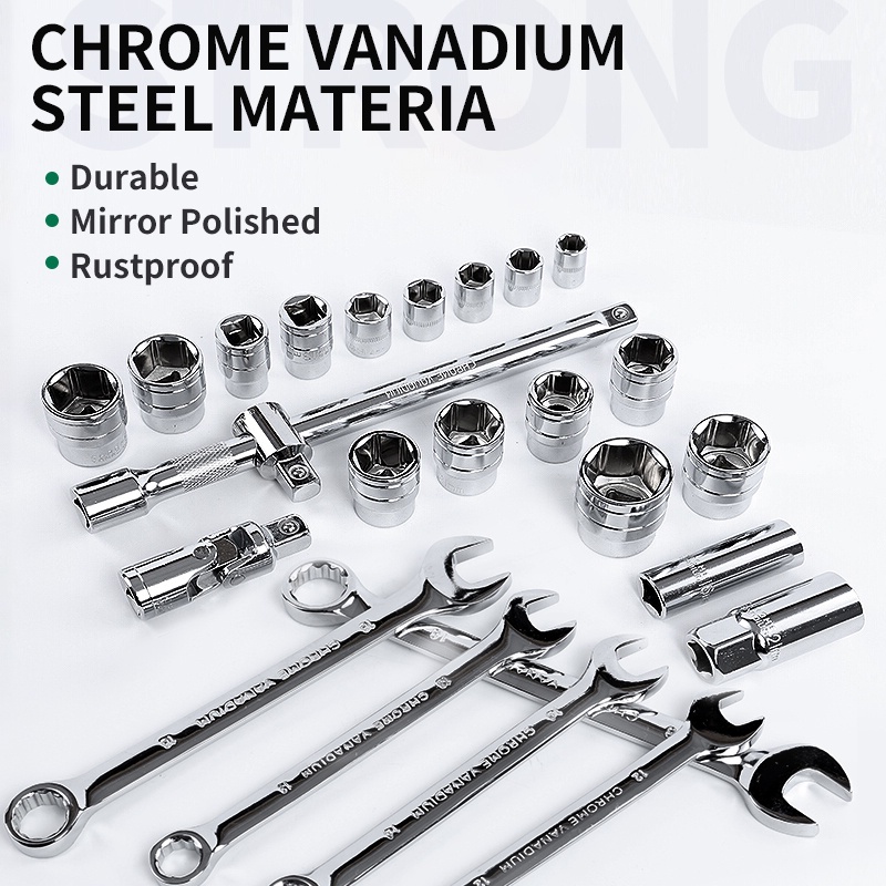 ISKU Tool kit Set Kunci Sok set 37pcs 24gigi kunci pas Set kunci Mata Sok lengkap 37 pcs