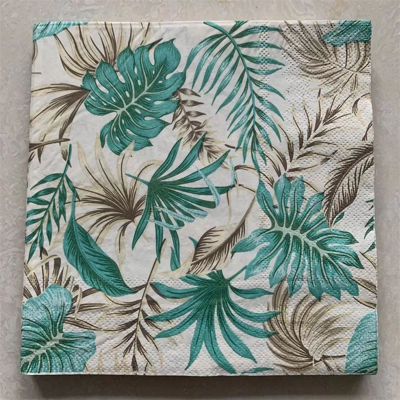 181. Decoupage napkins / Tisu decoupage motif daun hijau