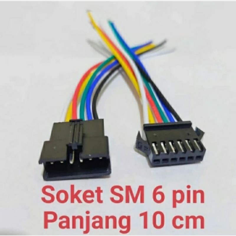 Soket SM 6 pin soket penyambung kabel 6pin jual per/5sett