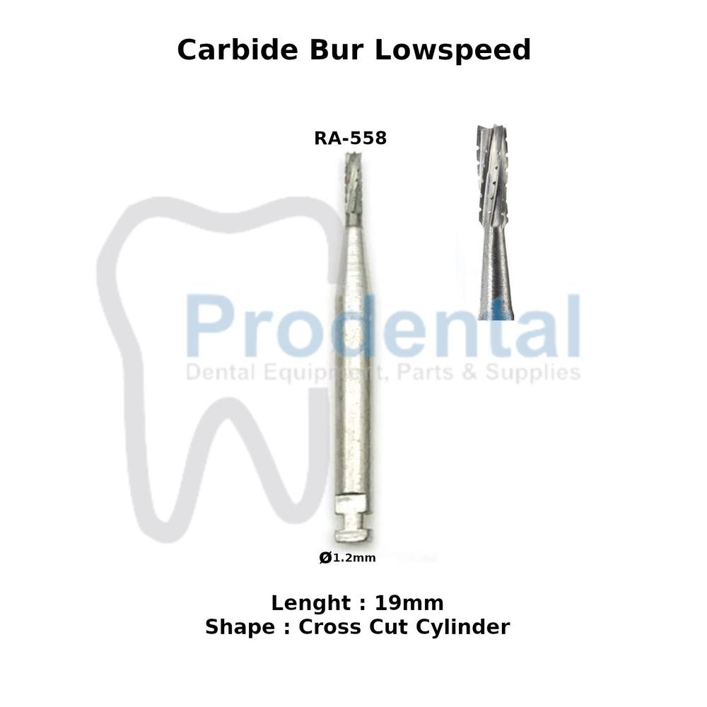 Dental Bur Fissure RA-558 Low Speed Bur Tulang Carbide Tungsten Cross Cut Cylinder Bur Lowspeed Bur 