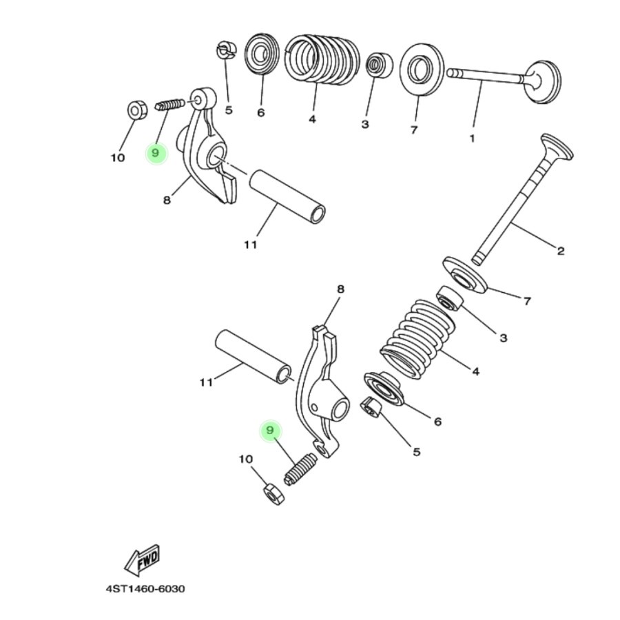 NO 9 BAUT STELAN SETELAN KLEP JUPITER Z 110 2003-2009 BURHAN ORIGINAL YAMAHA