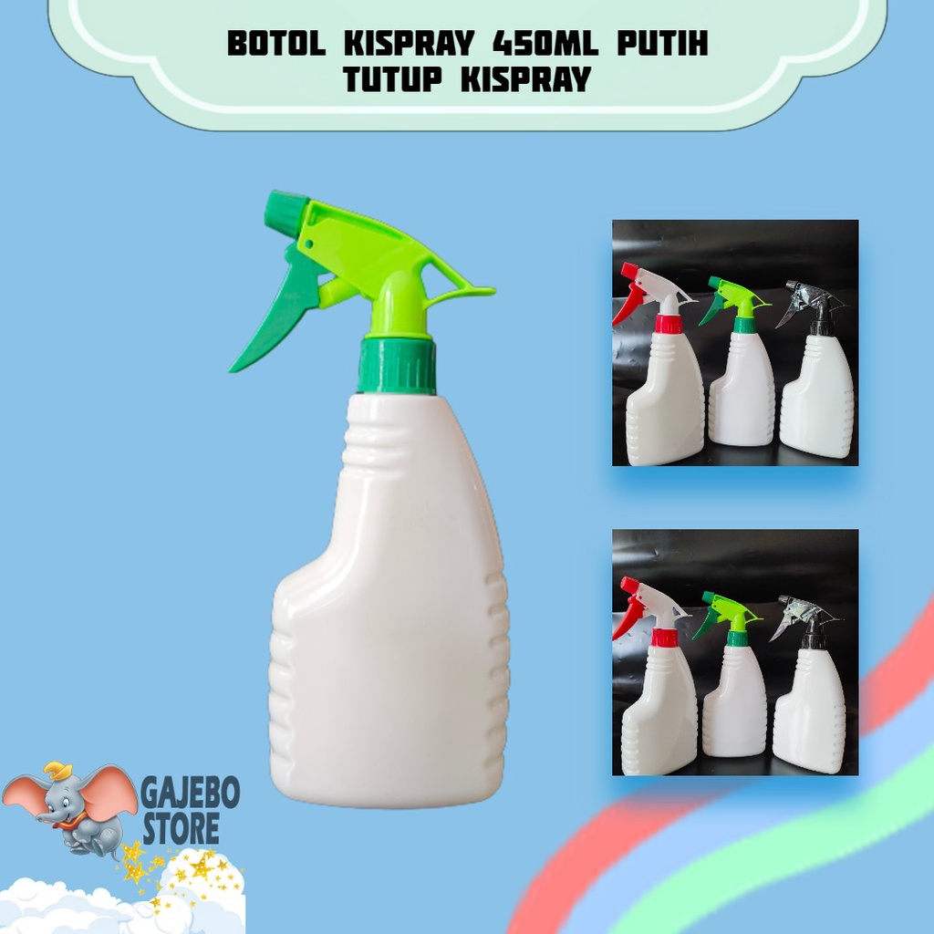 BOTOL KISPRAY 450ML PUTIH TUTUP TRIGGER / BOTOL KISPRAY WHITE BOTOL LAUNDRY