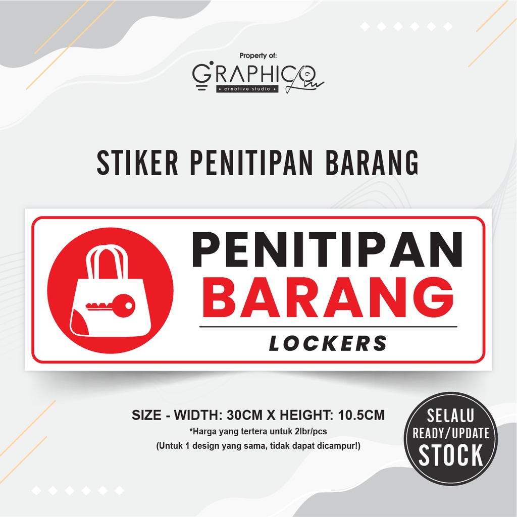 

Stiker Penitipan Barang / Locker - Per/2lbr (30x10,5cm)