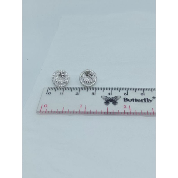 giwang bulat swaan mp + ulir / giwang perak asli silver 925 lapis emas / giwang fashion wanita terbaru