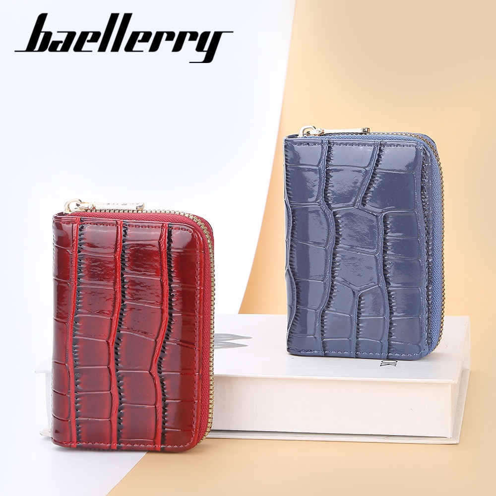 ORIGINAL IMPOR BAELLERRY K9179 DOMPET KARTU &amp; UANG MINI RFID BAHAN KILAT