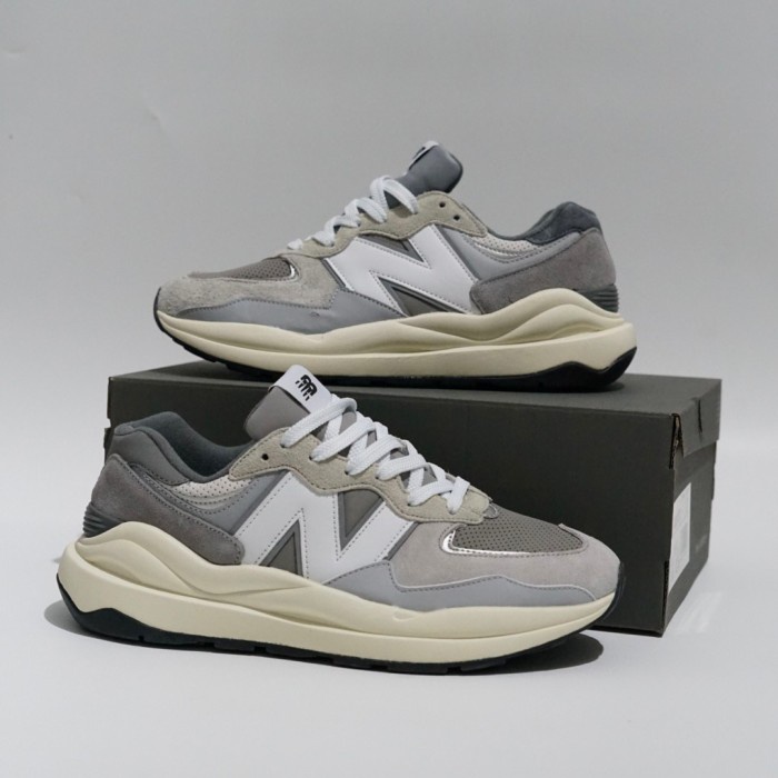 Sepatu Pria/Wanita Nb New Balance 57/40 Grey White Premium Original 39 Sneakers Harian Keren Sport R