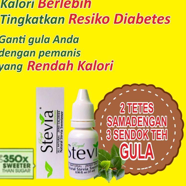 

✓ !! 15 MLORIGINAL ROYAL STEVIA CAIR PEMANIS ALAMI 0 KALORI/GULA DIABETES/GULA HERBAL/GULA DIET Baru