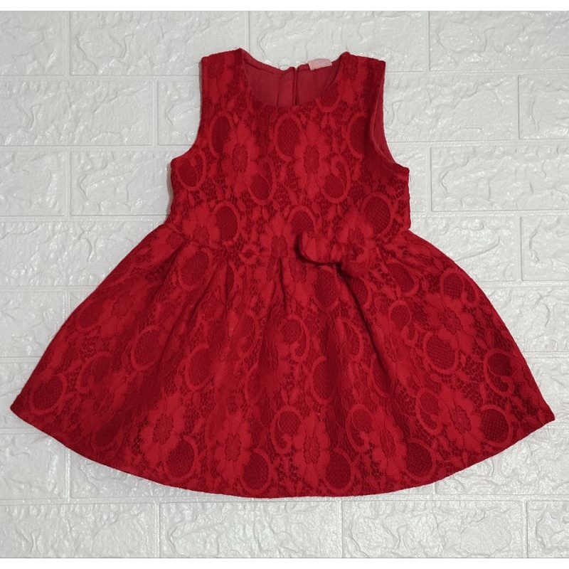 dress anak perempuan warna merah import / Terusan Anak Imlek import LD26