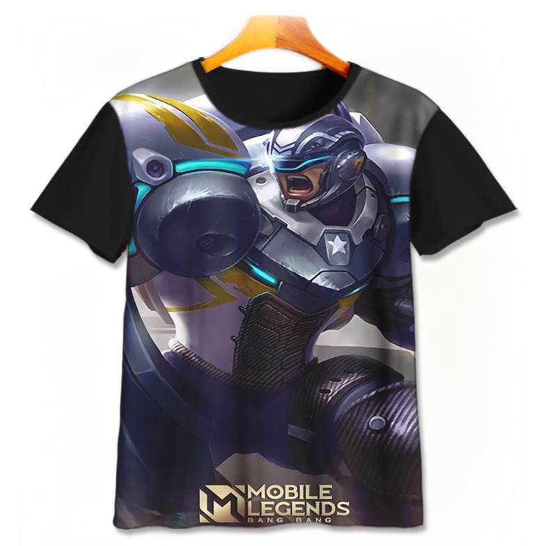 Kaos 3D Anak | Baju Printing | Kaos 3D - Kaos Mobile Legend Ml Fullprint Karakter Tank Johnson - Kao