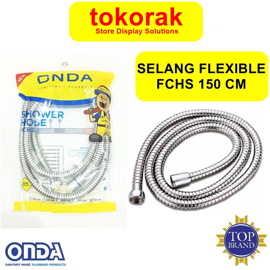 SELANG FLEKSIBEL FCHS 1/2 INCH ONDA FLEXIBLE SELANG SHOWER HOSE 150 CM