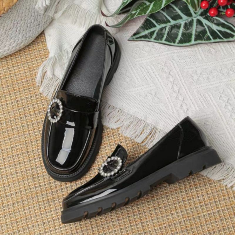 Sepatu Wanita Loafers Import Premium Quality ID150 Sepatu Docmart Wanita Fashion Terbaru Slip On Korean style Bisa Cod