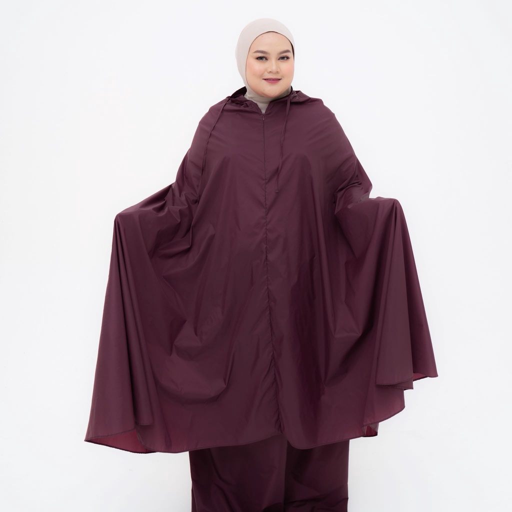 ALIF MUKENA MINI PARASUT PREMIUM KOREA TRAVEL JUMBO - BURGUNDY ( JMB-044 )