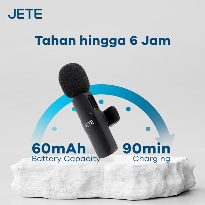 JETE CO1 2in1 Wireless Microphone Clip On - Garansi Resmi 2 Tahun