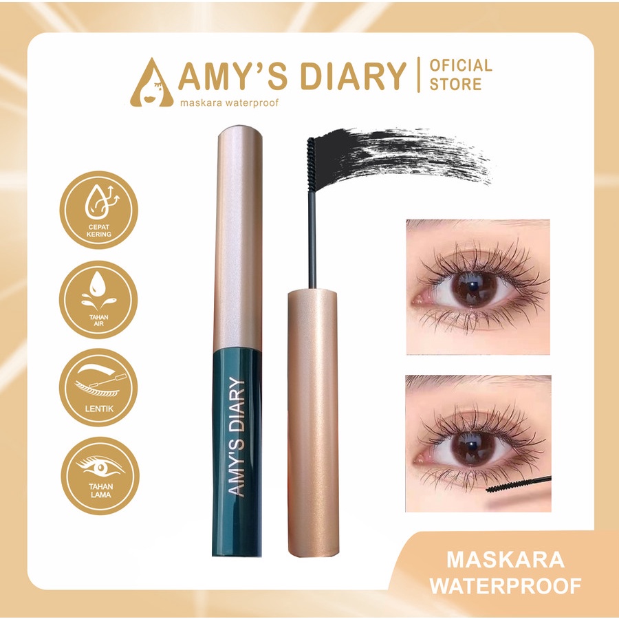 Maskara waterproof Amy's Diary slender and curved different roots stain resistant sweatproof Formula Baru (Harga promo) COD !!!