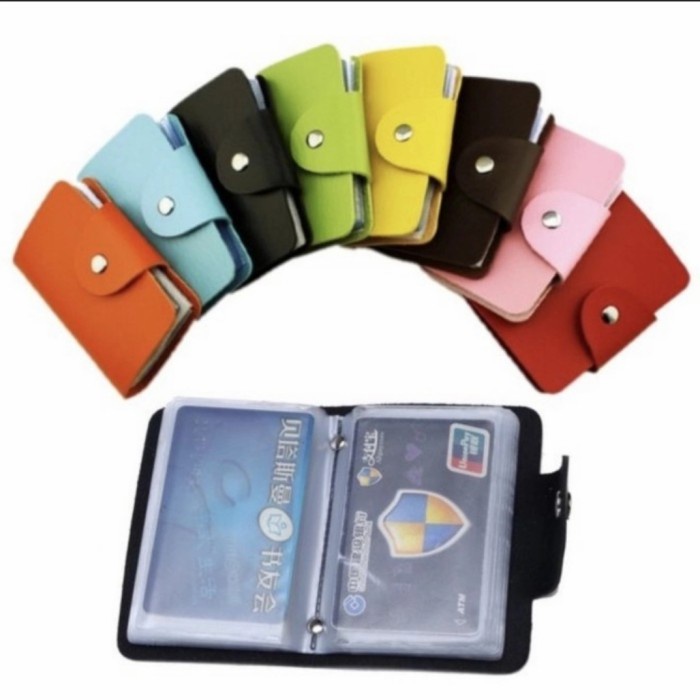 

Buruan serbu] Dompet kartu kulit 24 kartu holder slot card import atm ktp kartu kred