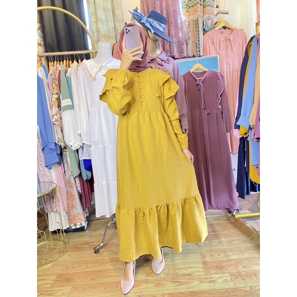 DRESS ZAHWA /BAJU GAMIS WANITA / GAMIS WANITA / GAMIS KEKINIAN / DRESS muslimah / HOME DRESS / DRESS Crinkel/ Gamis Wanita premium/Gamis wanita murah  / Dress Muslim wanita