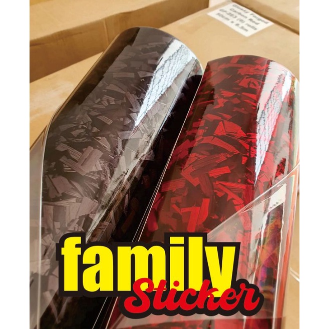 Carbon forget Merah stiker skotlet karbon hitam glosy super premium