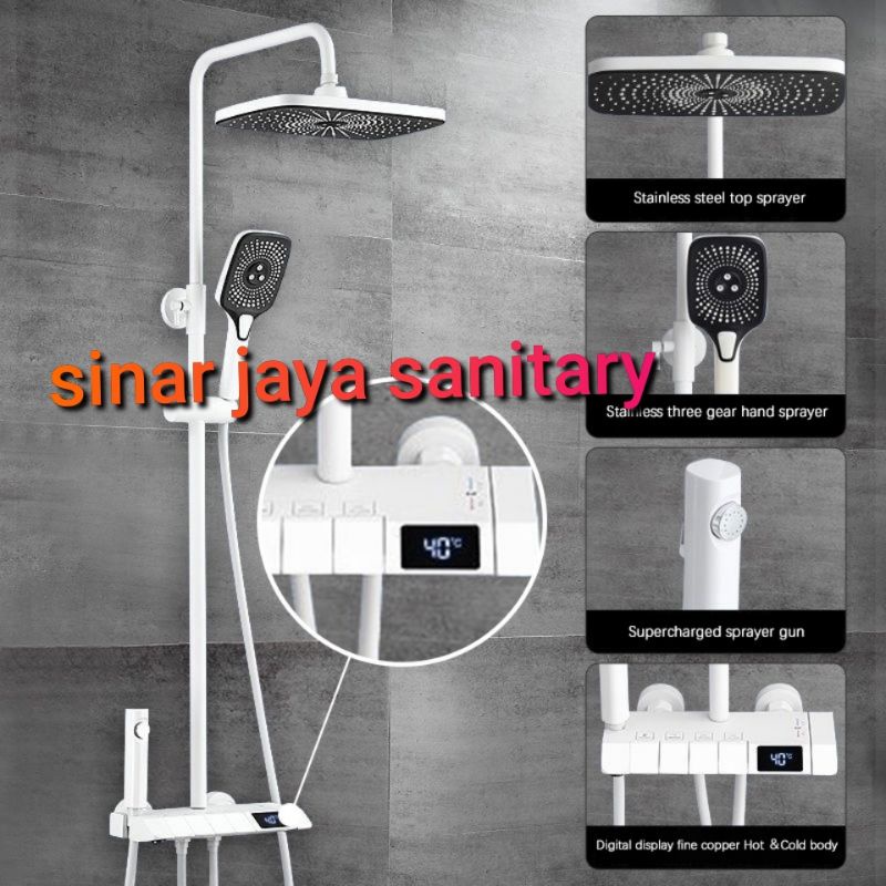 Kran shower tiang kamar mandi set panas dingin / Shower tiang kotak panas dingin / promo shower tiang