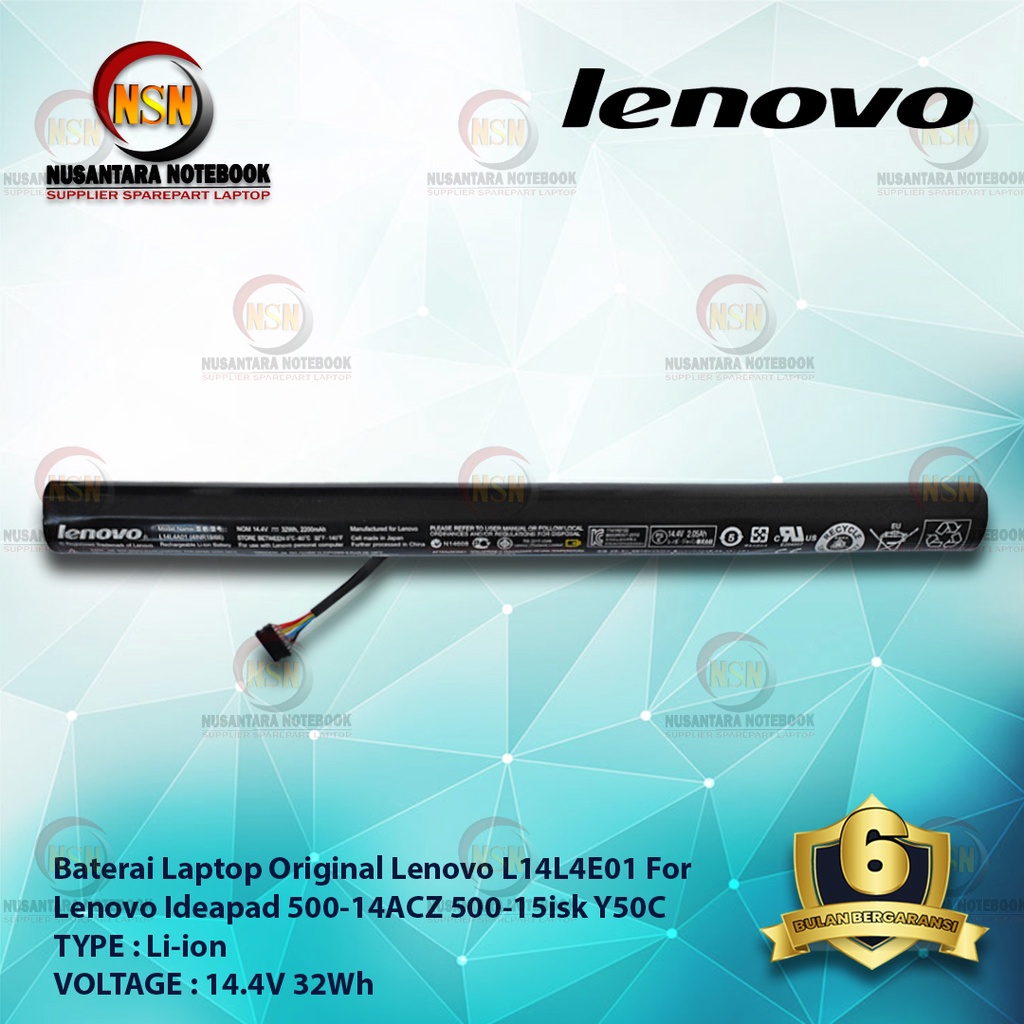 Baterai Laptop Original Lenovo ideapad 500-15acz Z41 Z51 Z41-70 Z51-70 V4000 Y50C 14.4V 32Wh