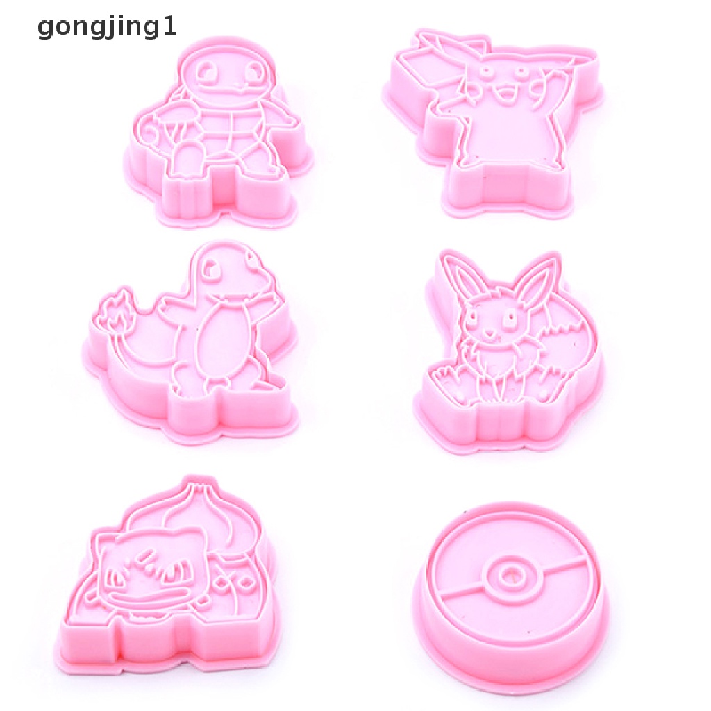 Ggg 6Set Kartun elf Cookie Press Tipe Biskuit Plastik cutg die set ID