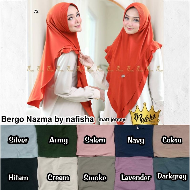 Bergo daily polos nazma by nafisha hijab/ bergo polos rempel nazma/ bergo nafisha hijab