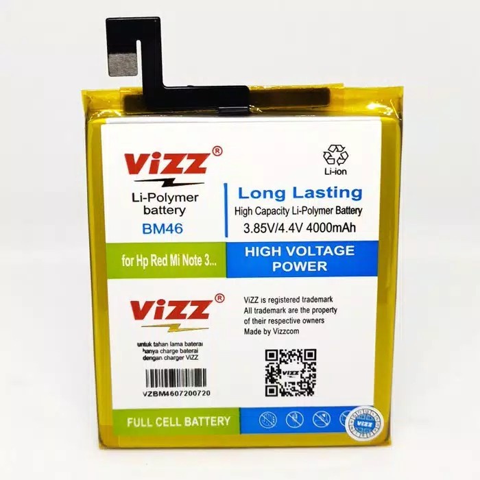 BATERAI BATRE VIZZ XIAOMI REDMI NOTE 3 / REDMI NOTE 3 PRO BM46 ORI
